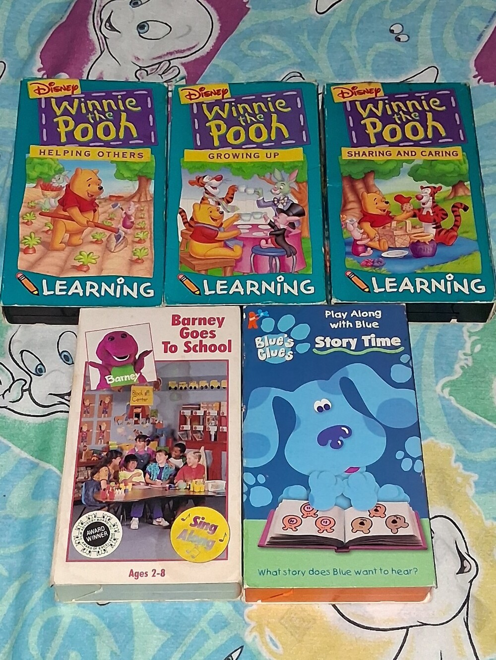 90s Kids TV Show Cartoon VHS Movie Bundle Lot Disney Nickelodeon Barney
